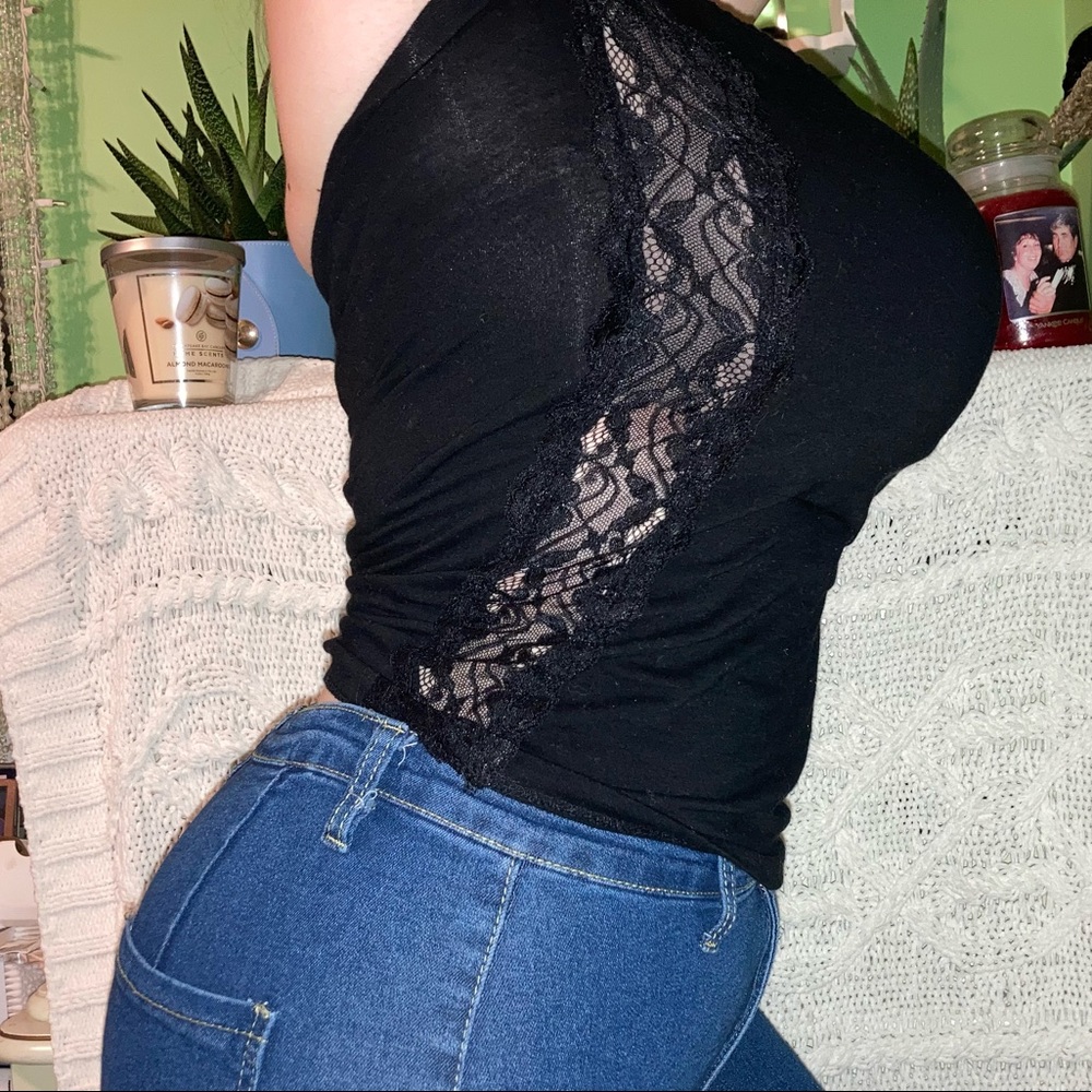 Wet Seal Tube-Top with Lace Detail